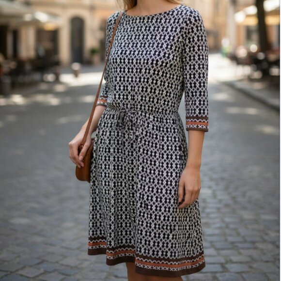 J. McLaughlin Dress Womens Medium Blue Drawstring Waist - Picture 1 of 6